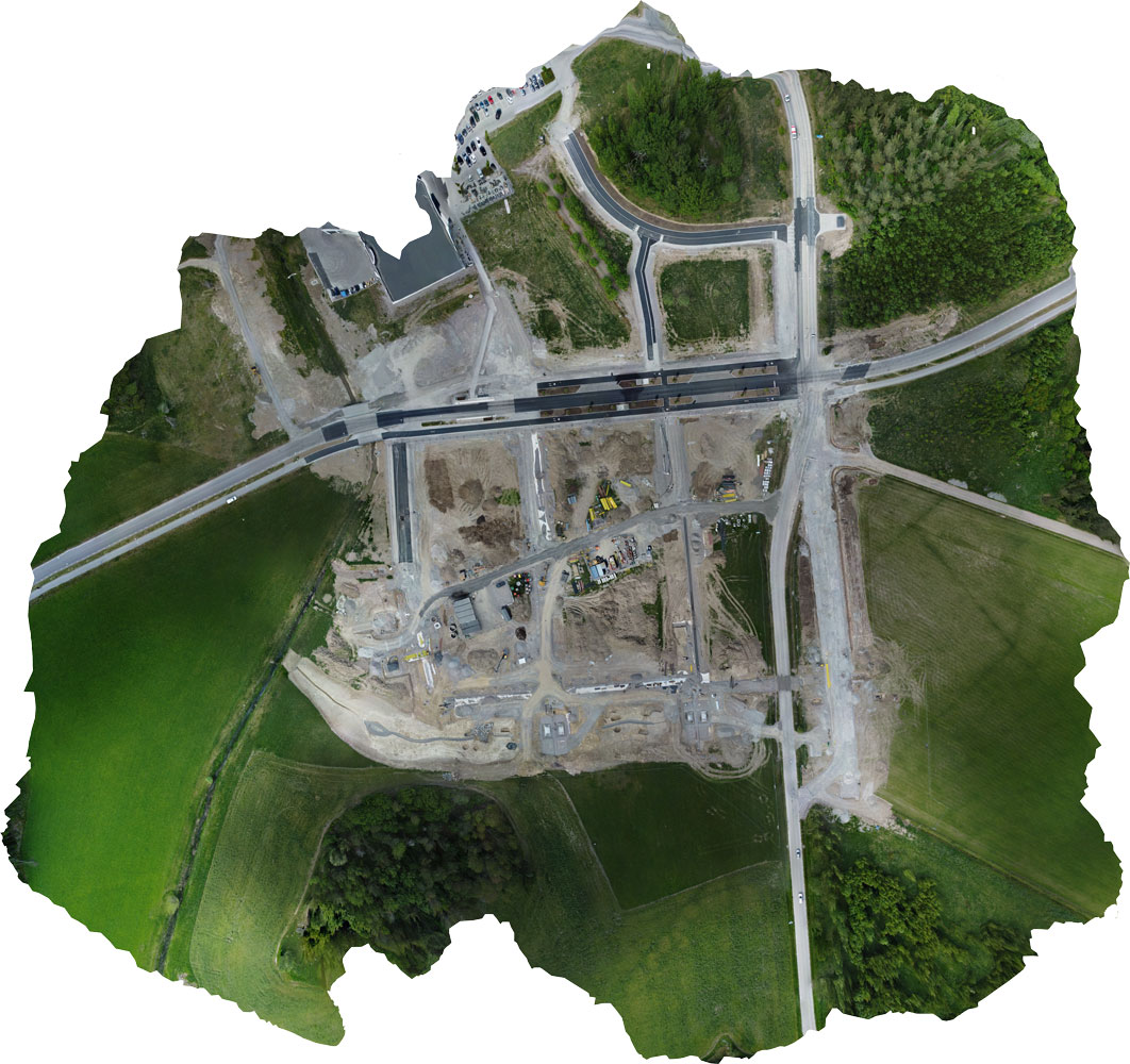 Drönar vy över området Djurgården