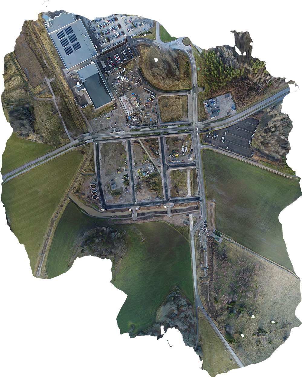 Drönar vy över området Djurgården