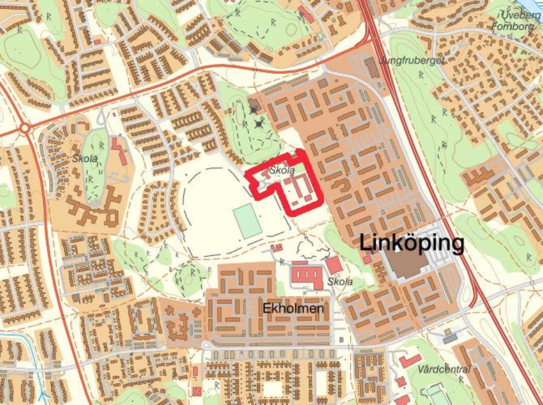 Kartbild med planområdet markerat.