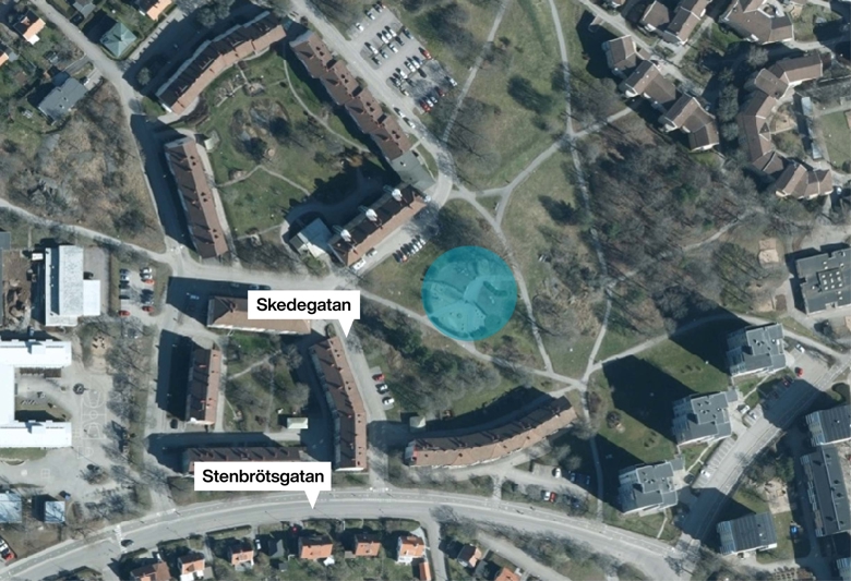 Satellitbild över området